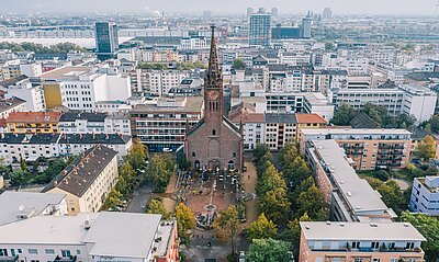 Wo sich heute der Lutherplatz befindet, befand sich die Lutherkirche. Foto: Marc Wiegelman